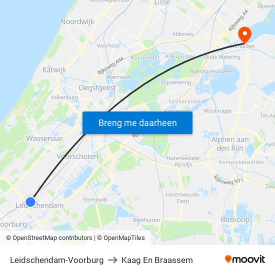 Leidschendam-Voorburg to Kaag En Braassem map