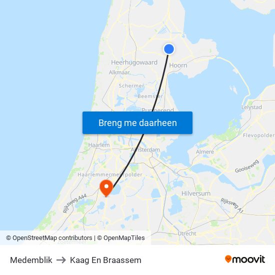 Medemblik to Kaag En Braassem map