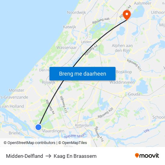 Midden-Delfland to Kaag En Braassem map