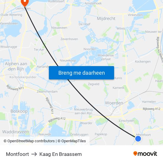 Montfoort to Kaag En Braassem map