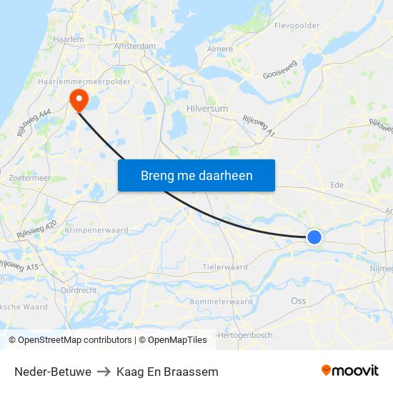 Neder-Betuwe to Kaag En Braassem map