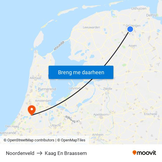 Noordenveld to Kaag En Braassem map