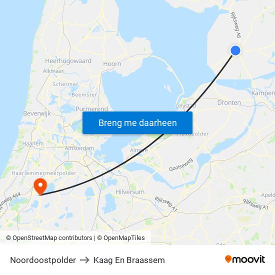 Noordoostpolder to Kaag En Braassem map