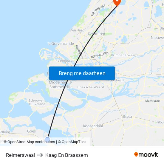 Reimerswaal to Kaag En Braassem map