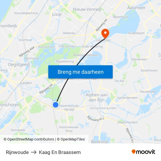 Rijnwoude to Kaag En Braassem map