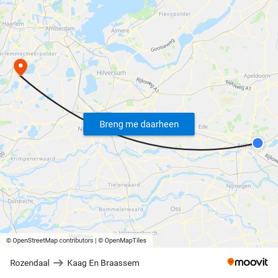 Rozendaal to Kaag En Braassem map