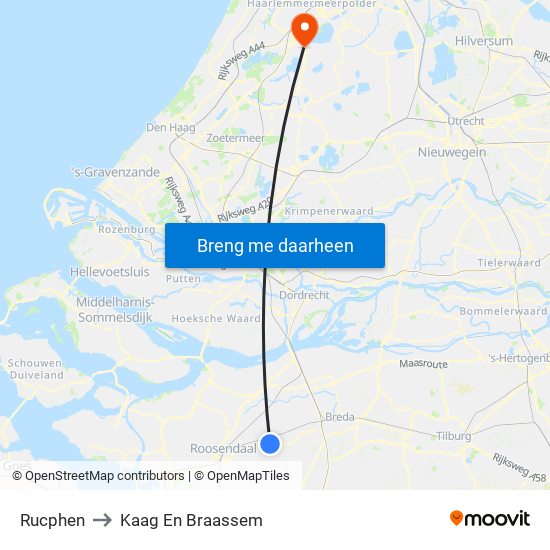 Rucphen to Kaag En Braassem map