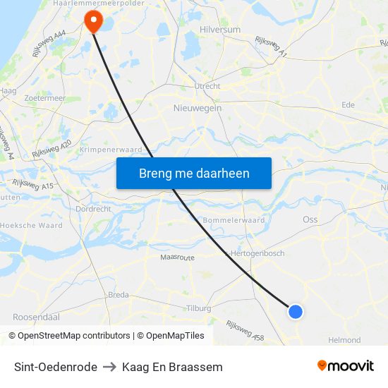 Sint-Oedenrode to Kaag En Braassem map