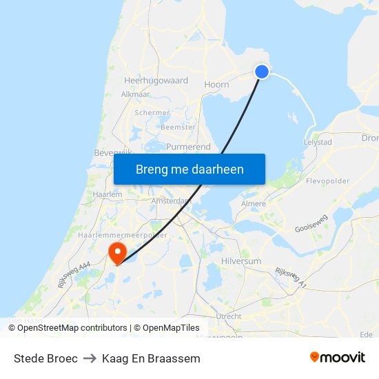 Stede Broec to Kaag En Braassem map