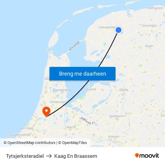 Tytsjerksteradiel to Kaag En Braassem map