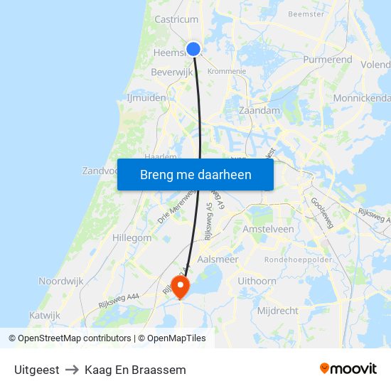 Uitgeest to Kaag En Braassem map