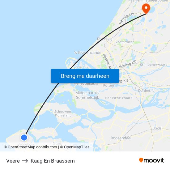 Veere to Kaag En Braassem map