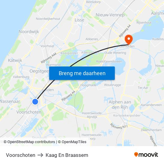 Voorschoten to Kaag En Braassem map