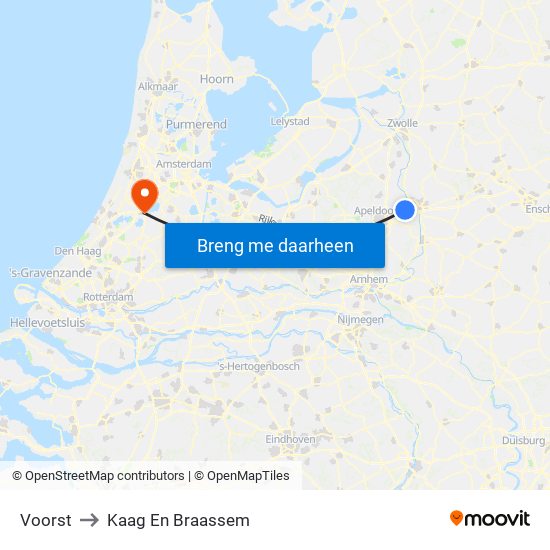 Voorst to Kaag En Braassem map