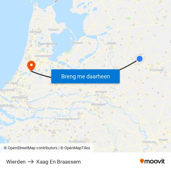 Wierden to Kaag En Braassem map