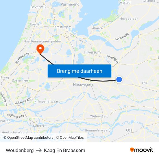 Woudenberg to Kaag En Braassem map