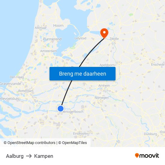 Aalburg to Kampen map
