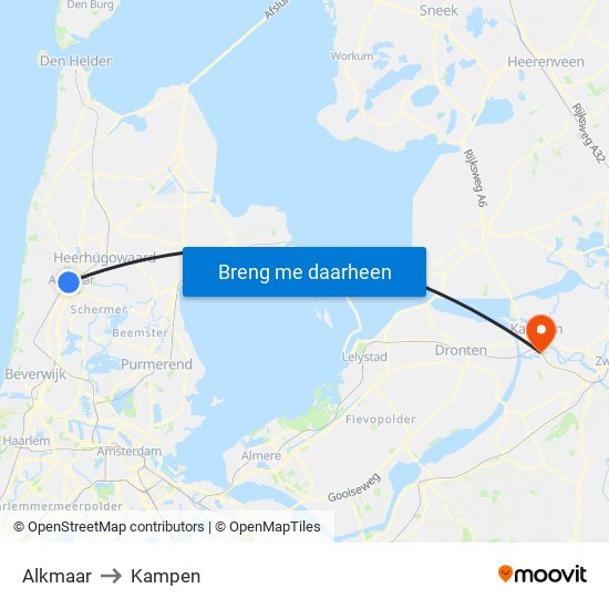 Alkmaar to Kampen map