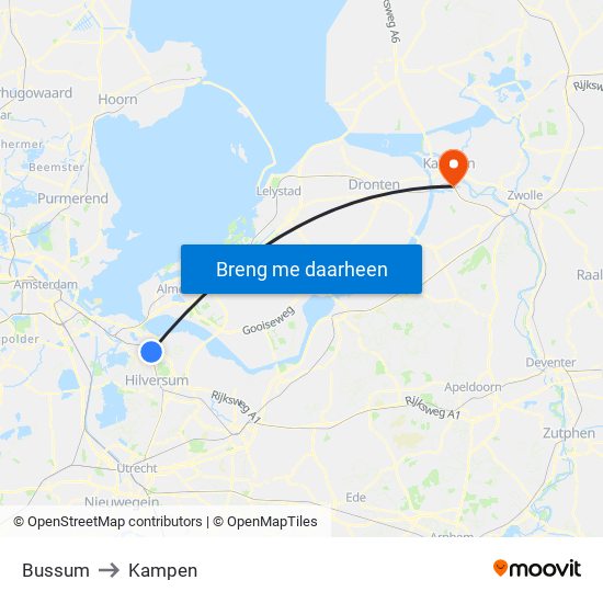 Bussum to Kampen map