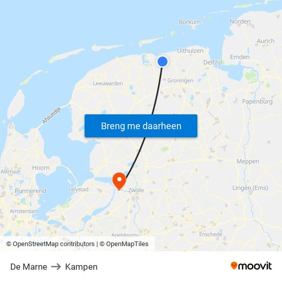 De Marne to Kampen map
