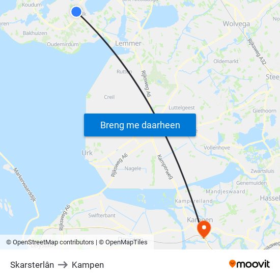 Skarsterlân to Kampen map