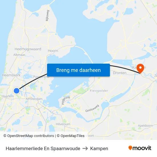 Haarlemmerliede En Spaarnwoude to Kampen map