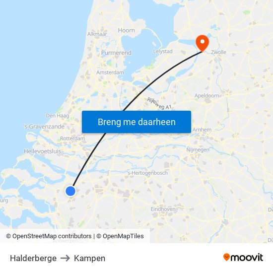 Halderberge to Kampen map