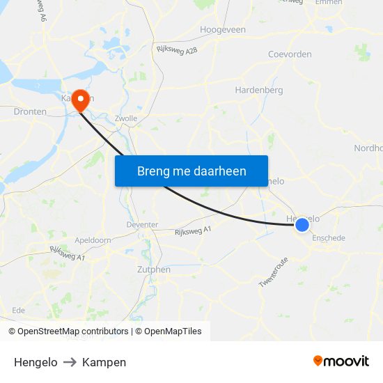 Hengelo to Kampen map