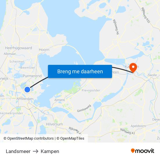 Landsmeer to Kampen map