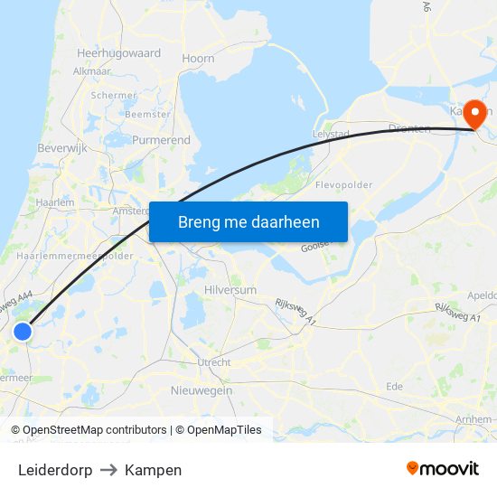 Leiderdorp to Kampen map