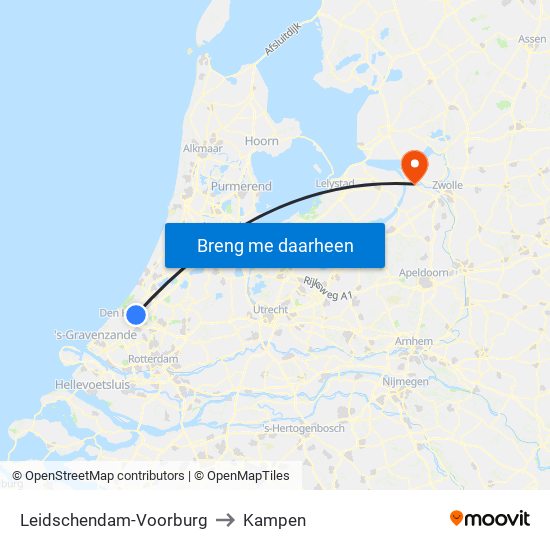 Leidschendam-Voorburg to Kampen map