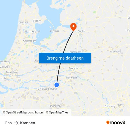 Oss to Kampen map