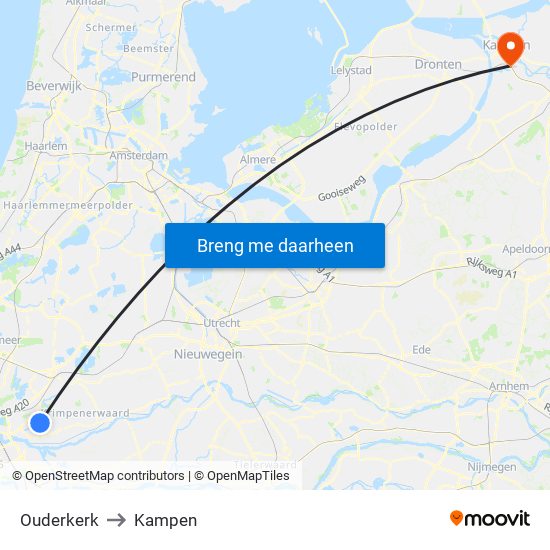 Ouderkerk to Kampen map