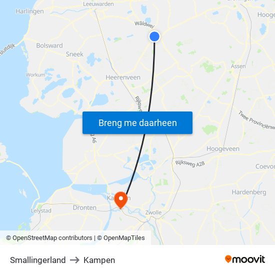 Smallingerland to Kampen map