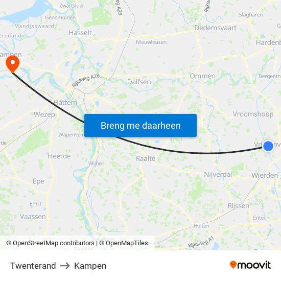 Twenterand to Kampen map