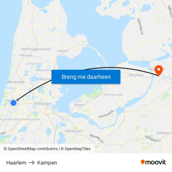 Haarlem to Kampen map