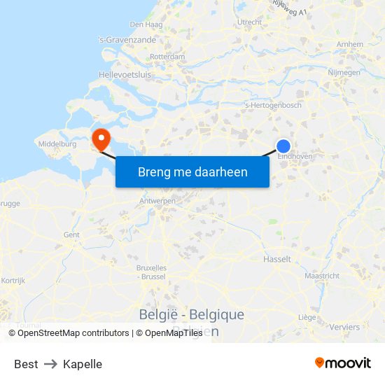 Best to Kapelle map