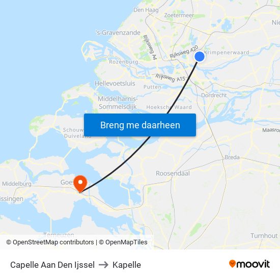 Capelle Aan Den Ijssel to Kapelle map