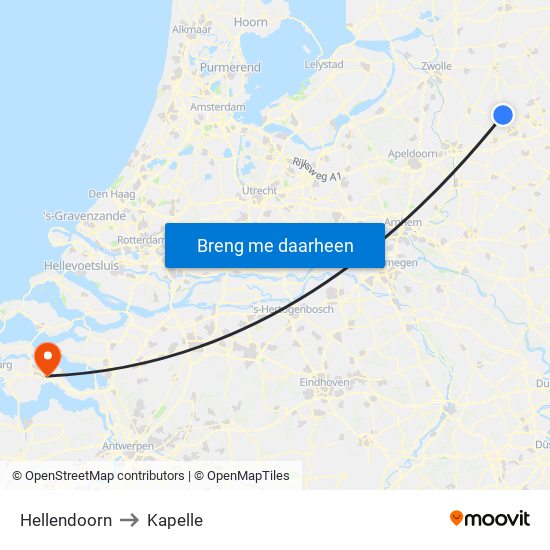 Hellendoorn to Kapelle map