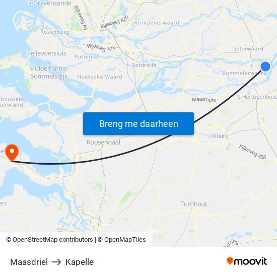 Maasdriel to Kapelle map