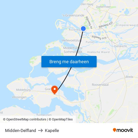 Midden-Delfland to Kapelle map