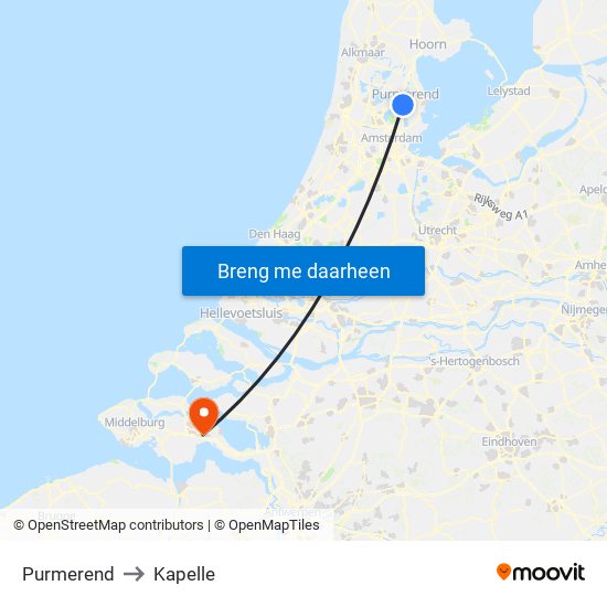 Purmerend to Kapelle map