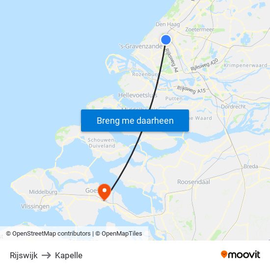 Rijswijk to Kapelle map