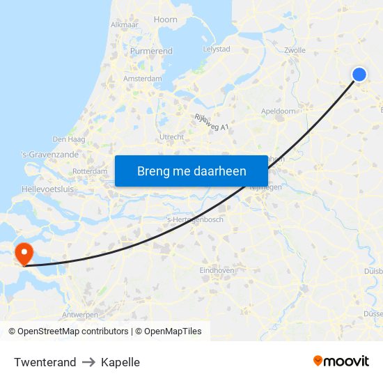 Twenterand to Kapelle map