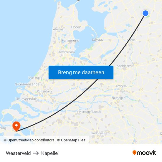 Westerveld to Kapelle map