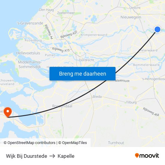 Wijk Bij Duurstede to Kapelle map