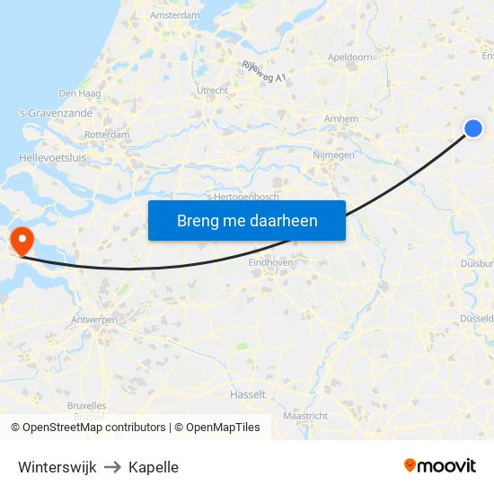 Winterswijk to Kapelle map