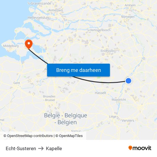 Echt-Susteren to Kapelle map