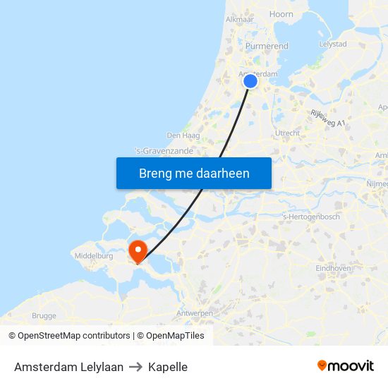 Amsterdam Lelylaan to Kapelle map