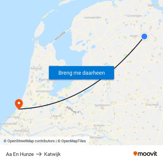 Aa En Hunze to Katwijk map